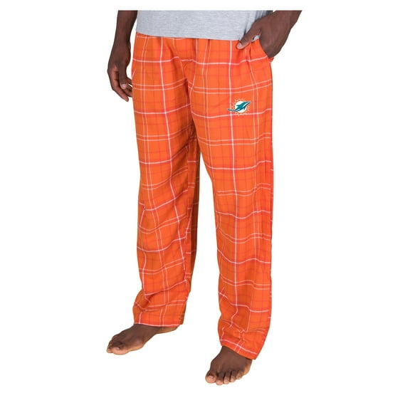 Men's-Concepts Sport Orange Miami Dolphins Ultimate Plaid Flannel Pants
