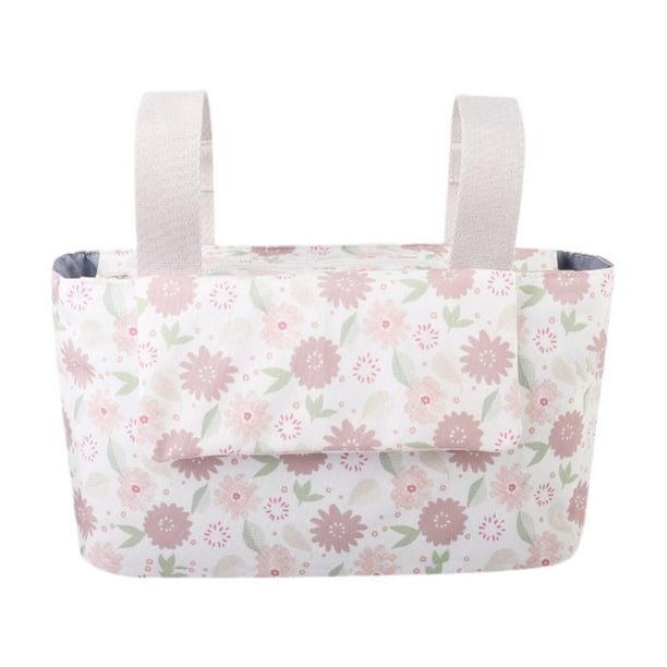 Bolsa organizadora para cochecito, accesorios para cochecito, bolso de mano para viajes y pañales diarios Flor