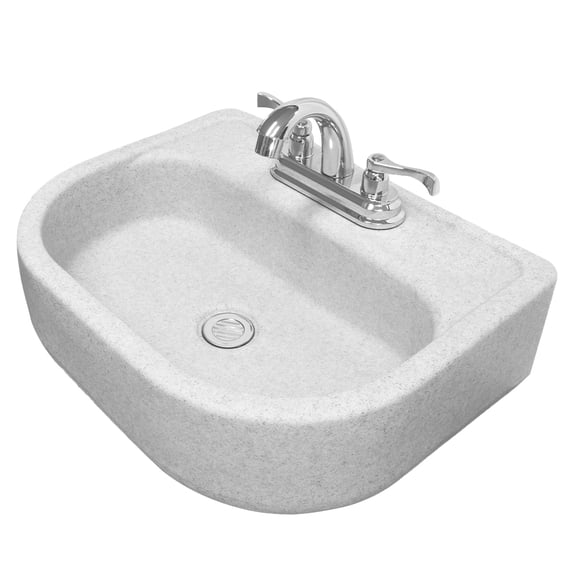 Fleximatic Lavabo color poligranito con mezcladora, kit de instalación y céspol anti-olores
