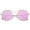 Gold / Pink Mirror, variant on sunglassLA Unisex Modern Thin Metal Frame Curved Brow Bar Colored Mirror Flat Lens Round Sunglasses (Gold / Gold Mirror) - 55mm