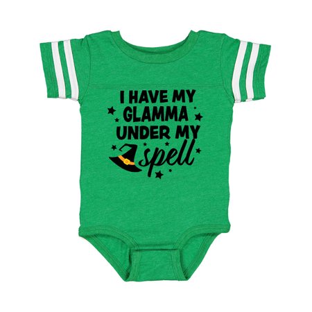 

Inktastic I Have My Glamma Under My Spell with Cute Witch Hat Gift Baby Boy or Baby Girl Bodysuit