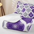 thumbnail image 4 of Homewish Purple Boho Spiral Quilt Full,Abstract Geometric Full Bedspread Sets,3 Pieces, 4 of 7