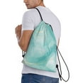 thumbnail image 4 of Yiaed Blue Marble Print Drawstring Bags Drawstring Backpack Bulk String Back Pack Gym Sport Bag-Small, 4 of 5