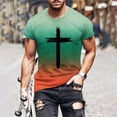 thumbnail image 4 of Uooqdmx Shirts for Men Mens Graphic T-shirts Easter Printed Short Sleeved T Shirt for Men Comfort Colors Tshirt Mint Green 2XL, 4 of 4