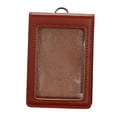 thumbnail image 2 of lionlar Holder Card Sleeve Card Case Soft Reusable with Clear Window Vertical Type Red Brown, 2 of 9