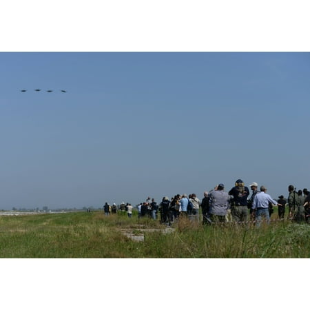 Photo Of Th LAMINATED POSTER International media members take photos of a formation of U.S. Air Force F-15E Strike Eagles from th Poster Print 24 x 36 ()
