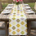 thumbnail image 4 of Yellow Orange Moroccan Table Runner 72 Inches, Vintage Boho Geometric Pattern Gray Bed Runner Dresser Scarves Tabletop for Indoor Outdoor Parties/Ceremony/Banquet, 14" x 72", 4 of 8