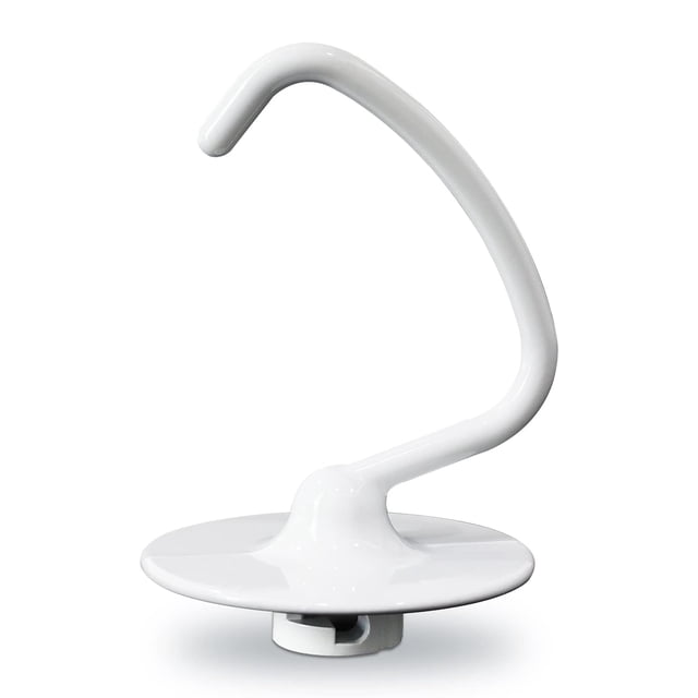 Gancho de masa K45DH de repuesto para mezcladores KitchenAid, compatible con mezcladores K45 K45SS KSM90 KSM110 KSM150 con cabezal inclinable, cuencos de 4,5 a 5 cuartos, gancho recubierto en forma de