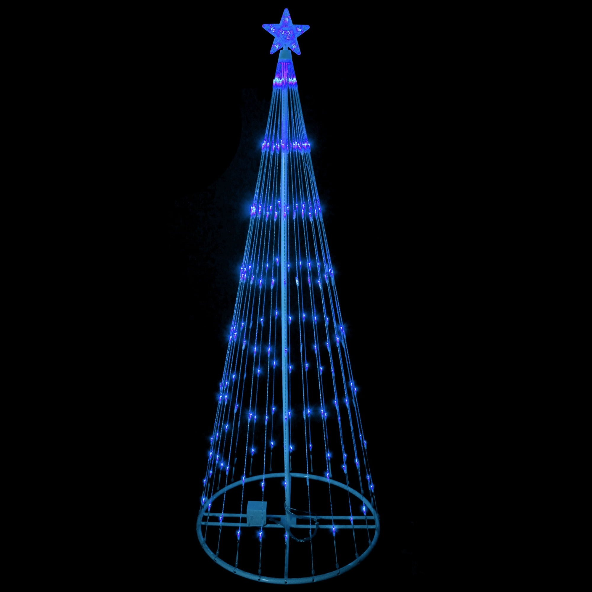 6' Blue LED Lighted Show Cone Christmas Tree Outdoor Decoration ...