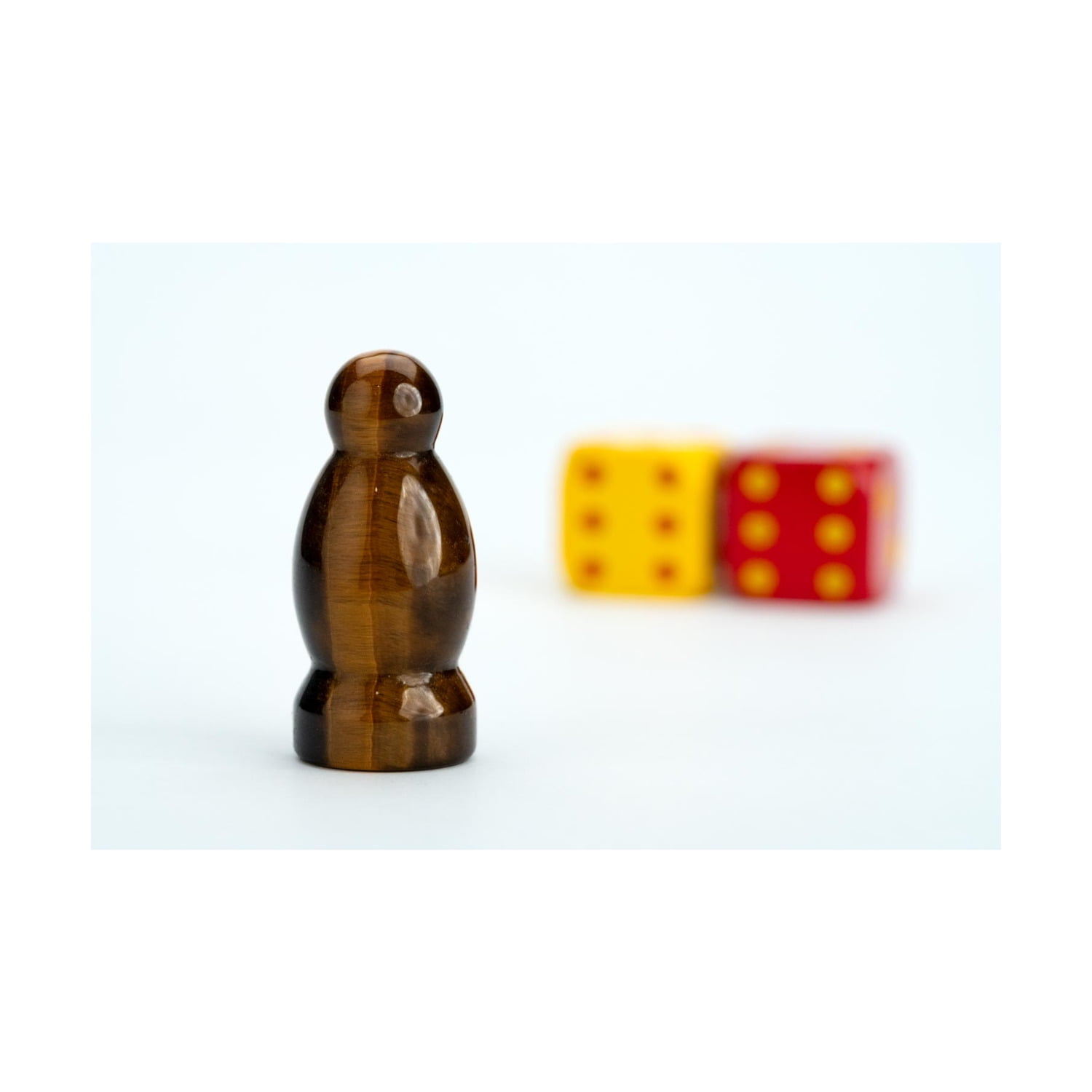FanRoll/Metallic Dice Games Catan Premium Robber & Metal Dice Set - Tiger's Eye (2) New