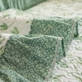 thumbnail image 2 of Zhuge Boho Ruffles Printed Chair Cushion with Ties Super Soft Cotton Kitchen Dining Chair Pad Leaf Pattern Non Slip Seat Cushion (Light Green,18"x18"), 2 of 4