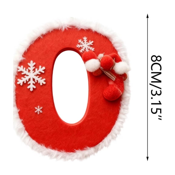 HomeDM 26 Letter Ornaments for Christmas Tree Decorations, Xmas Snowflake Red Personalized Letter Hanging Pendant Gifts for Family Friends Hanging Name Tags for Xmas Tree Decor