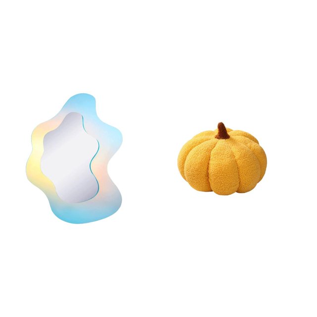 Cojín decorativo reflectante de calabaza con espejo acrílico para baño moderno, dormitorio, pared y sofá, decoración de Halloween