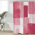 thumbnail image 4 of Shower Curtain, Modern Pink Ombre Geometric Waterproof Shower Curtain Set with Hooks for Bathroom Showers,Stalls and Bathtubs,72x72In Gradient Graffiti Style, 4 of 9