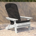 thumbnail image 3 of BizChair Set of 2 All-Weather Poly Resin Indoor/Outdoor Folding Adirondack Chairs in White with Gray Cushions for Deck, Porch, and Patio, 3 of 15