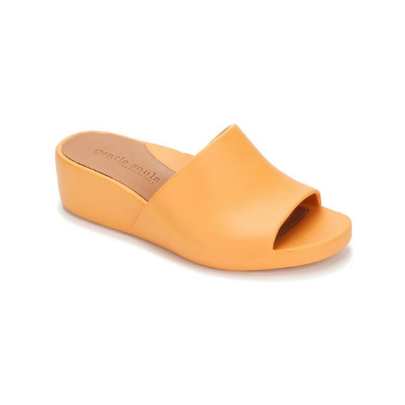 Gentle Souls by Kenneth Cole Womens Gisele Open Toe Slip On Wedge Sandals
