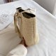 thumbnail image 5 of Bolso de hombro de paja para mujer, de mano tejido hecho a mano para vacaciones en la playa de verano, 5 of 9
