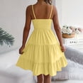 thumbnail image 5 of Ruimatai Women's Spaghetti Strap Tiered Mini Dresses Square Neck Smocked Waist Casual Sundress for Summer Beach Vacation, 5 of 9