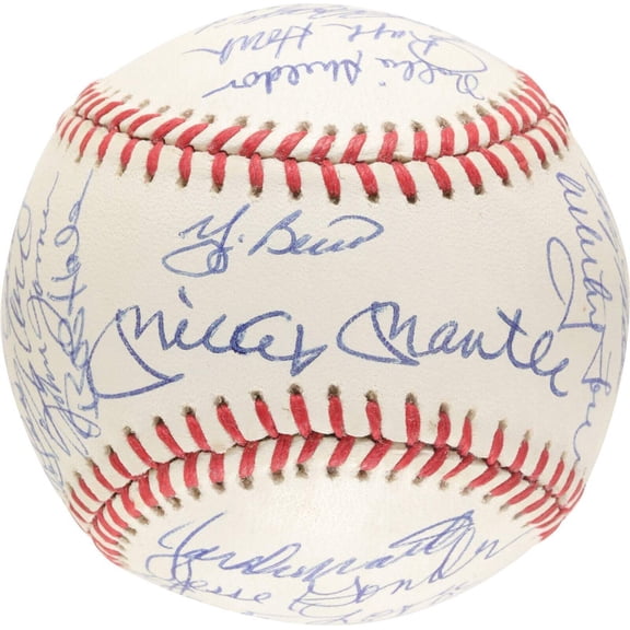 1961 New York Yankees World Series Champs Team Signed Baseball Mickey Mantle PSA