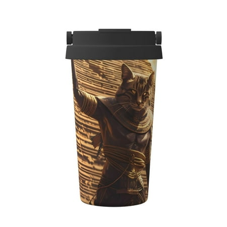 

Junzan Egyptian Cat Pharaoh Magic for Stainless Steel Vacuum Insulated Tumbler - Reusable Insulated Cold Brew Iced Coffee Cup Thermos -Gifts for Women Men Him Her