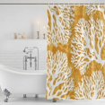 thumbnail image 6 of Small Stall Shower Curtain 48x72 Inch Narrow Half Size Yellow Orange Coastal Coral Bath Curtains Bathroom Decor, Summer Nautical Sea Beach Ocean Fabric Shower Curtain Set with Hooks 48 Inch, 6 of 7