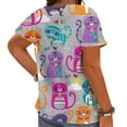 thumbnail image 2 of CLOOCL Plus Size Shirts for Women Lovely Kitten 3D Printed Summer Blouse, 2 of 6