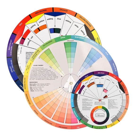 ZUARFY 3pcs Tattoo Supply Color Wheel Ink Chart Paper Accessories Professional Tattoo Equipment Pigments Wheels Permanent Makeup