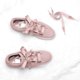 thumbnail image 4 of 2 pares de cordones planos para mujer, zapatillas de deporte, cordones de lona Gris rosado pálido 60cm/23.6", 4 of 4