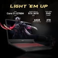 thumbnail image 3 of MSI Pulse GL66 15.6 Pouces FHD 144Hz Ordinateur Portable de Jeu, Intel i7-12700H, 64 Go RAM, 4 To PCIe SSD, NVIDIA GeForce RTX 3070, Clavier RGB, Webcam HD 720p, Wi-Fi 6, Win 11 Home, Noir, Station d'Accueil 128 Go, 3 of 9