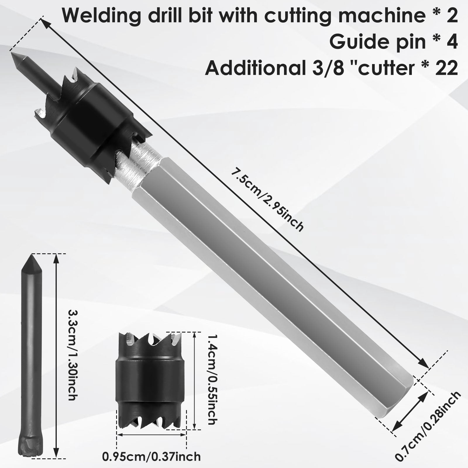28Pcs High Speed Steel Spot Weld Cutter Set Precise Efficient Spot Weld Remover Drill Bit High Safety Welding Cutter Bit for DIY