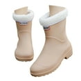 thumbnail image 3 of Women's Rain Shoes Winter Lined Rain Boots With Reinforced Edging And Soles Mid Calf Rubber Boots For Daily Use, 3 of 9
