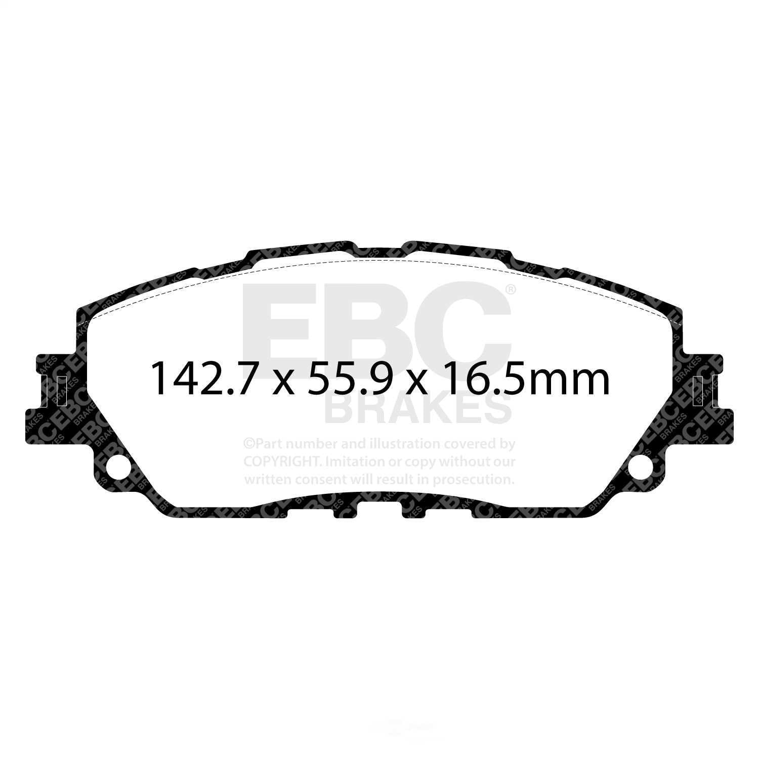 EBC Brakes Redstuff Premium Fast Street Pad For All Engine Sizes Fits select: 2018-2023 TOYOTA CAMRY, 2022-2023 TOYOTA COROLLA CROSS