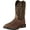 Brown, variant on Ariat; Men's Groundbreaker Wide Square Toe Steel Toe Work Boot, Brown, 10