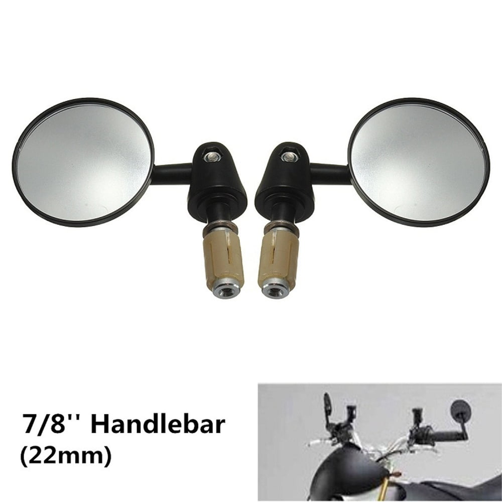 Black OKSTNO 1Set 7/8 22mm Universal Motorcycle Aluminum Rear View Handle Bar End Side Rearview Mirrors 