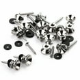 thumbnail image 4 of 1 Ensemble Boutons de Sangle d'Extrémité en Métal Chromé Argentés pour Guitare Basse Vis de Coussin, 4 of 5