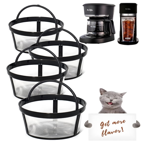 ACDANC Reusable Coffee Filters,4 Packs for 5 Cup Coffee Filter Nylon Material Dishwasher Safe Coffee Basket