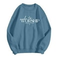thumbnail image 4 of Arlun Made to Worship Sweatshirts Womens Christian Psalm Bible Verse Printed Graphic Pullover Tops Relaxed Fit Soft Comfortable Religious Faith Hoodless Sweatshirts Gifts Sky Blue S, 4 of 4