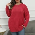 thumbnail image 6 of AGWOLF Cable Knit Sweaters for Women Plus Size Crewneck Pullover Tops Long Sleeve Chunky Jumpers Soft Cozy Warm Sweater L, 6 of 7