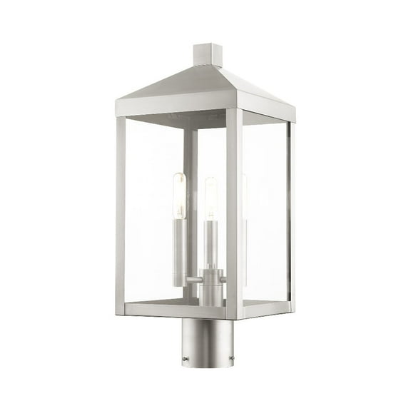 Livex Lighting - Nyack - 3 Light Outdoor Post Top Lantern in Mid Century Modern