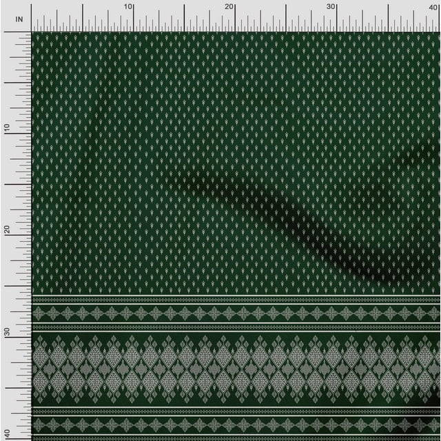 Soimoi Cotton Voile Fabric Geometric Panel Printed Fabric 1 Yard 42 Inch Wide