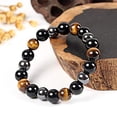 thumbnail image 3 of LNGOOR  Triple Protection Bracelet - For Protection - Bring Luck And Prosperity - Hematite - Black Obsidian - Tiger Eye - Stone Bracelets, 3 of 7