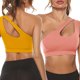 thumbnail image 1 of Ropa interior deportiva de dos piezas de un solo hombro para mujer, ropa interior de yoga para ejercicio, top corto sexy de soporte medio, 1 of 5