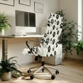thumbnail image 3 of SEANATIVE Office Chair Cover Computer Chair Slipcover Stretchable High Back Chair Slipcover Removable Swivel Chair Cover Soft Machine Washable Chair Protector, L, Black Paw Print, 3 of 7