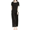 thumbnail image 1 of Timegard Lounge Sets for Women Plus Size Short Sleeve Tops Straight Leg Pants with Pockets Loose Outfits, 1 of 7