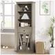 thumbnail image 2 of Gris estilo rural bathroom almacenamiento gabinete: narrow estante de libros con estantes y cajón, perfect para bathrooms, 2 of 6