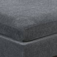 thumbnail image 2 of Benzara Upholstered Square Chenille Fabric & Wood Ottoman in Gray/Dark Brown, 2 of 5