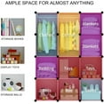 thumbnail image 6 of Children Wardrobe Closet,Baby Girl and Kids Closet with Door, Cute Protable Cube Storage Clothes,Dresser for Bedroom,Pink,8 Cube(14x14inch), 6 of 18