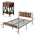 thumbnail image 7 of 3-Piece Bedroom Size with Queen Platform Bed Frame and 2 Black Nightstands, 7 of 7