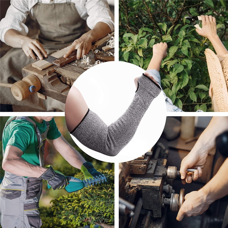UrsoKuz Cut Resistant Arm Sleeves Level 5 - Thumb Hole, Dyneema Fabric, For Garden, Kitchen, Warehouse Work (Large)