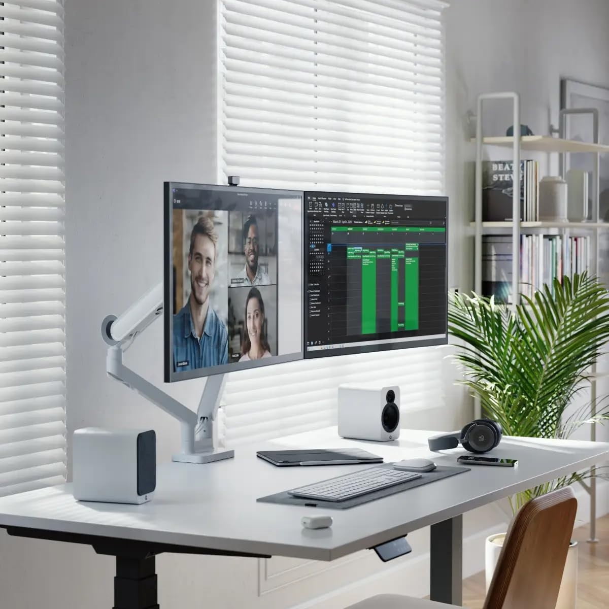 Alogic Glide Mounting Arm for Dual 32" Monitor White C32GMA2